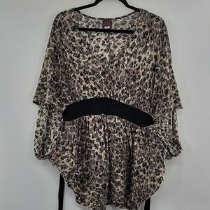 3 For$20 I.NER animal print top w/ Black tieback size S